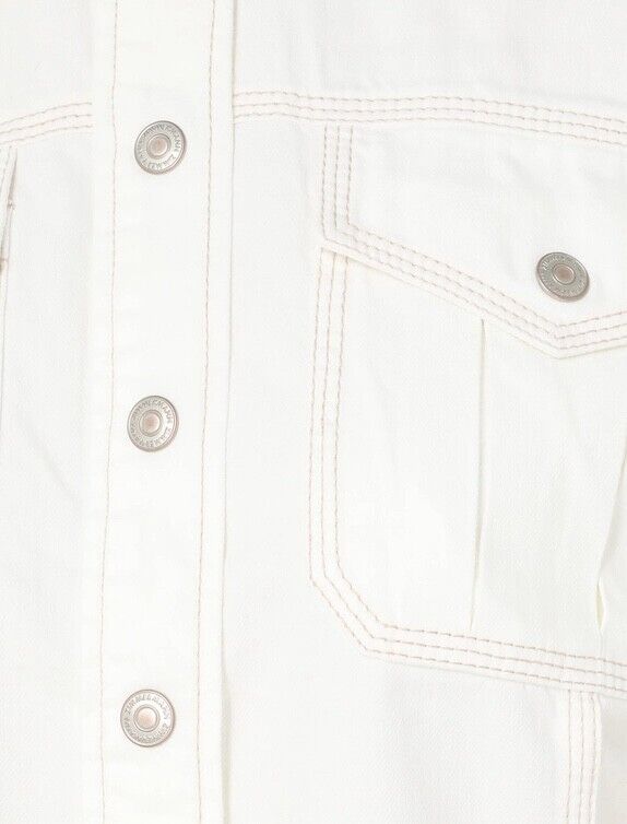 Zimmermann Junie Denim Utility Shirt | Vintage White Denim, Pocket, Shoulder Tab