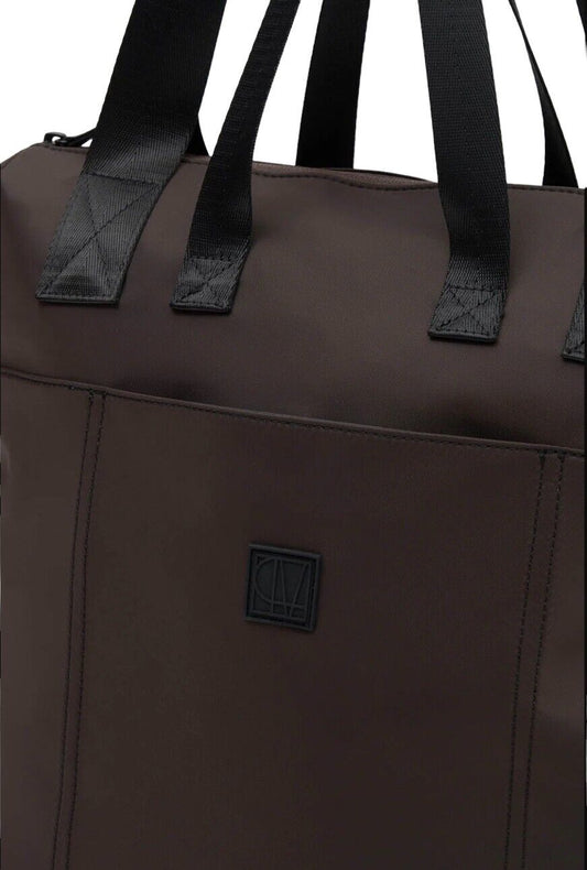 CAMILLA AND MARC Dennes Tote Bag | Brown, Nylon, Logo, Carry-All, Lightweight