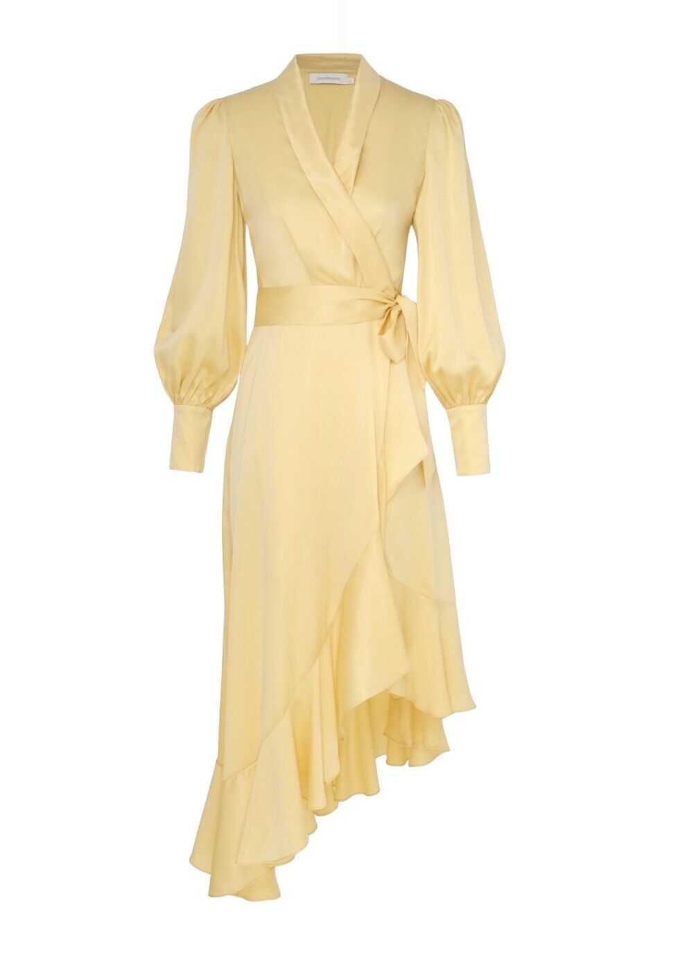 Zimmermann Silk Wrap Midi Dress |Butter/Pastel Yellow, Sueded Silk Cocktail