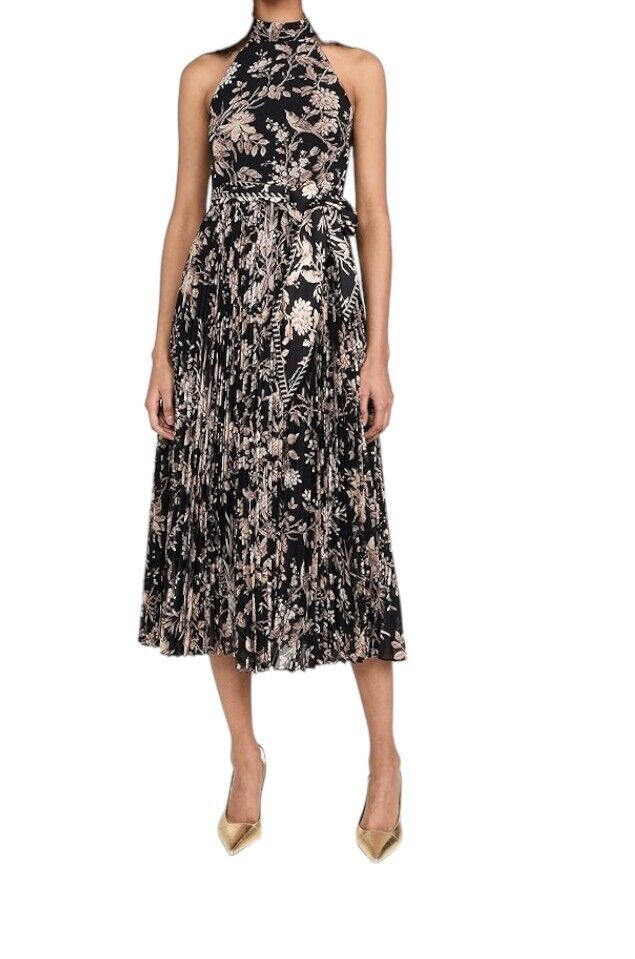 Zimmermann Sunray Picnic Dress | Black Mockingbird Floral, Silk Scarf Tie Belt