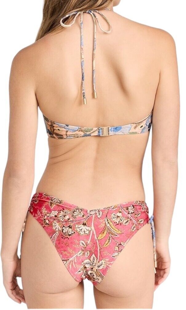 Zimmermann Junie Panelled Halter Bikini |Bandeau, Ruched, Padded, Floral, Halter