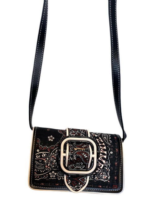 Zimmermann Printed Small Crossbody Bag |Black/White Bandana, Linen, Remove Strap