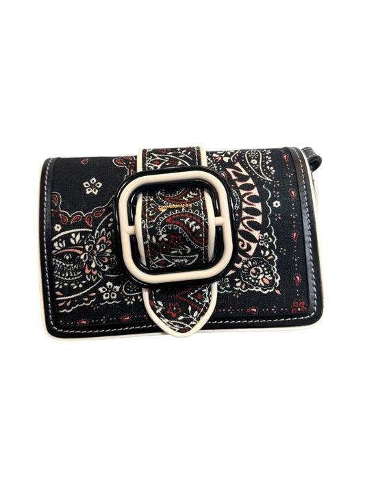 Zimmermann Printed Small Crossbody Bag |Black/White Bandana, Linen, Remove Strap