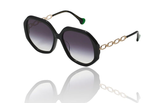 Camilla The Matriarch Sunglasses | Black / Gold, Acetate/Metal, Oversized, Round