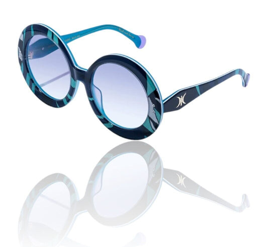 Camilla Editor In Chief Sunglasses |Vividly Venice Print, Blue, Round, Oversized