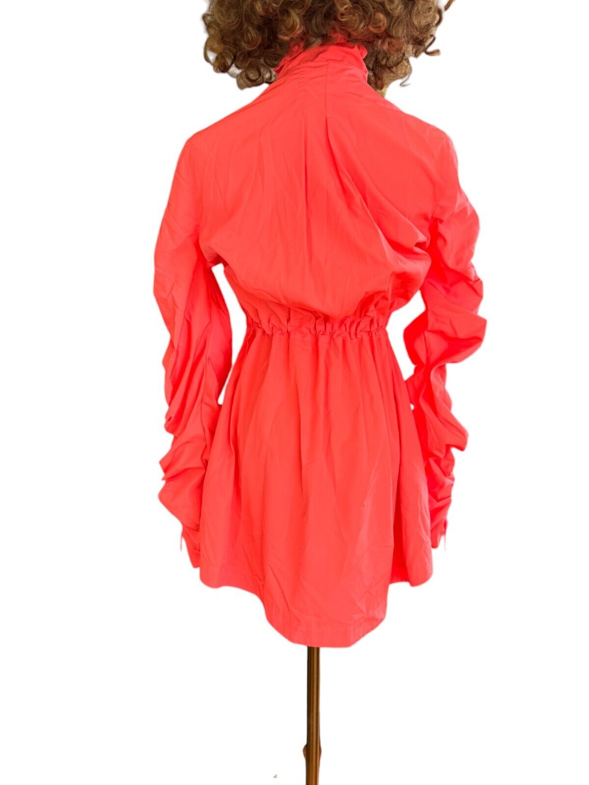 CUE Drawstring Sleeve Dress OR Jacket | Sz 8, Neon Pink, Zip, Ruching, Pockets