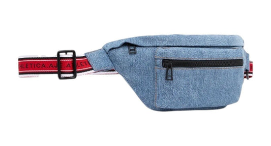 Aje. Athletica Denim Logotape Crossbody 943 Bag | Red Strap, Cotton, Pockets