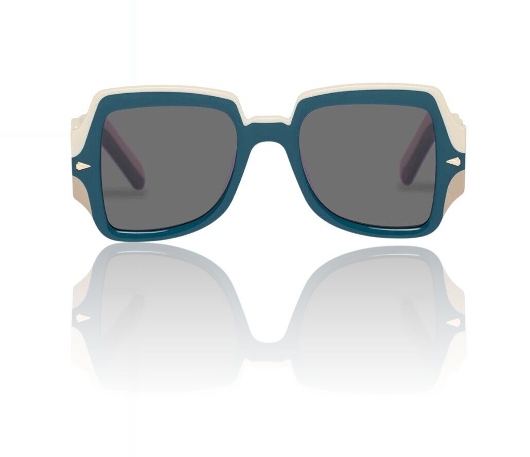 Karen Walker  Wavy Ultra B Sunglasses | 70's inspired, Blue/White, Biodegradable