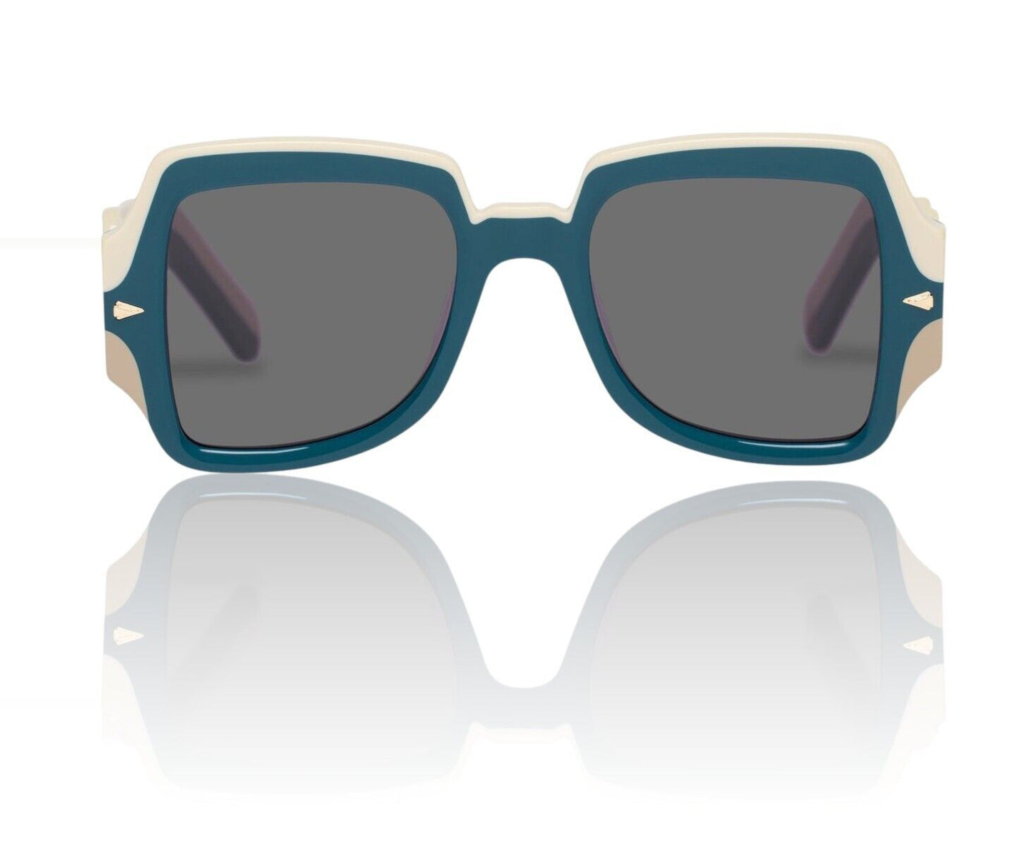 Karen Walker  Wavy Ultra B Sunglasses | 70's inspired, Blue/White, Biodegradable