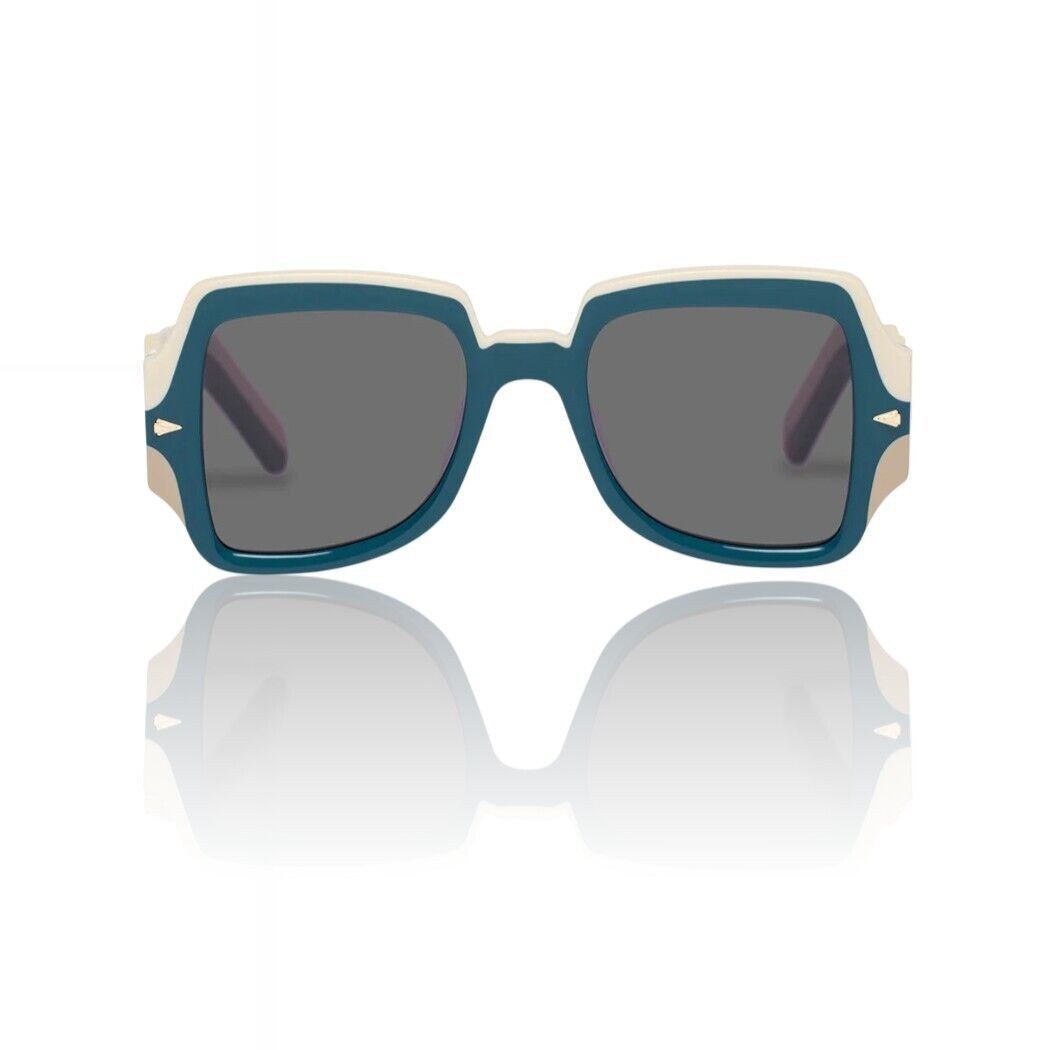 Karen Walker  Wavy Ultra B Sunglasses | 70's inspired, Blue/White, Biodegradable