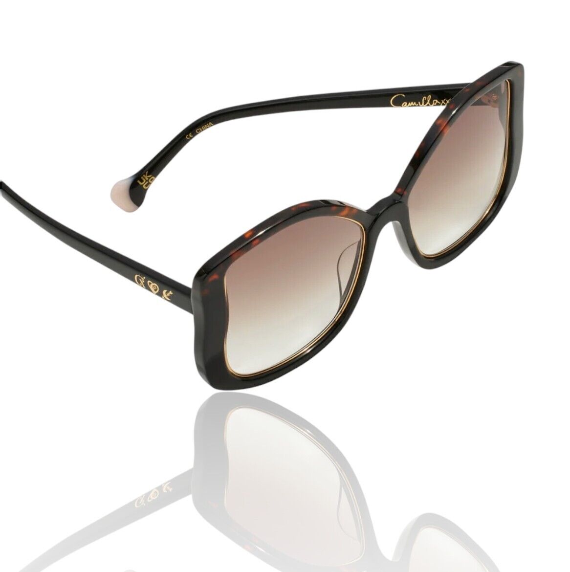 Camilla Social Butterfly Sunglasses | Dark Tortoise Shell, Oversized, Acetate