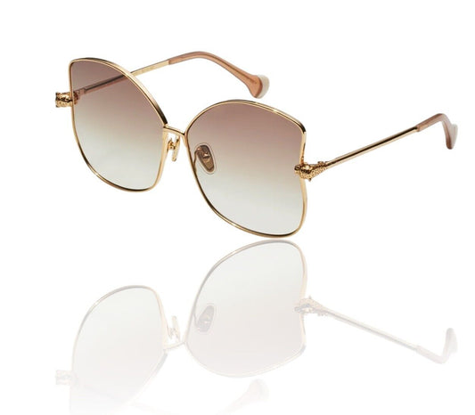 Camilla Pool Side Pedigree Sunglasses| Gold Metal, Gradient Lenses, Oversized