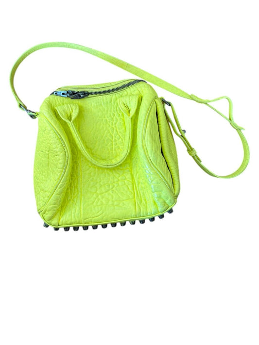 Alexander Wang Rocco Bag | Fluoro/neon Yellow/Silver, Leather, Silver, Crossbody