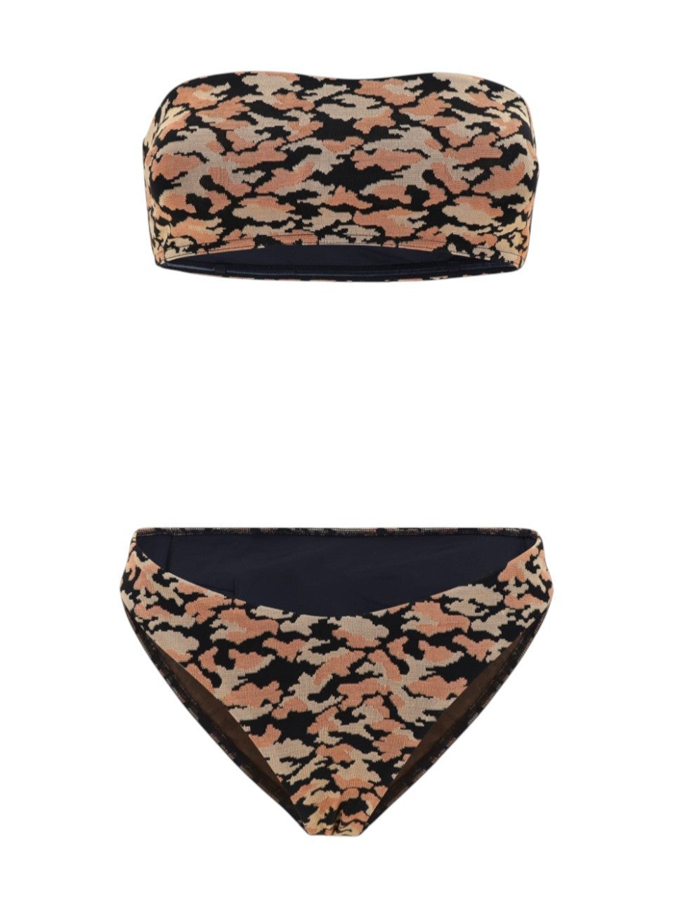 Zimmermann Waverly Textured Bandeau Bikini |Black/Gold, Remove/Adjustable Straps