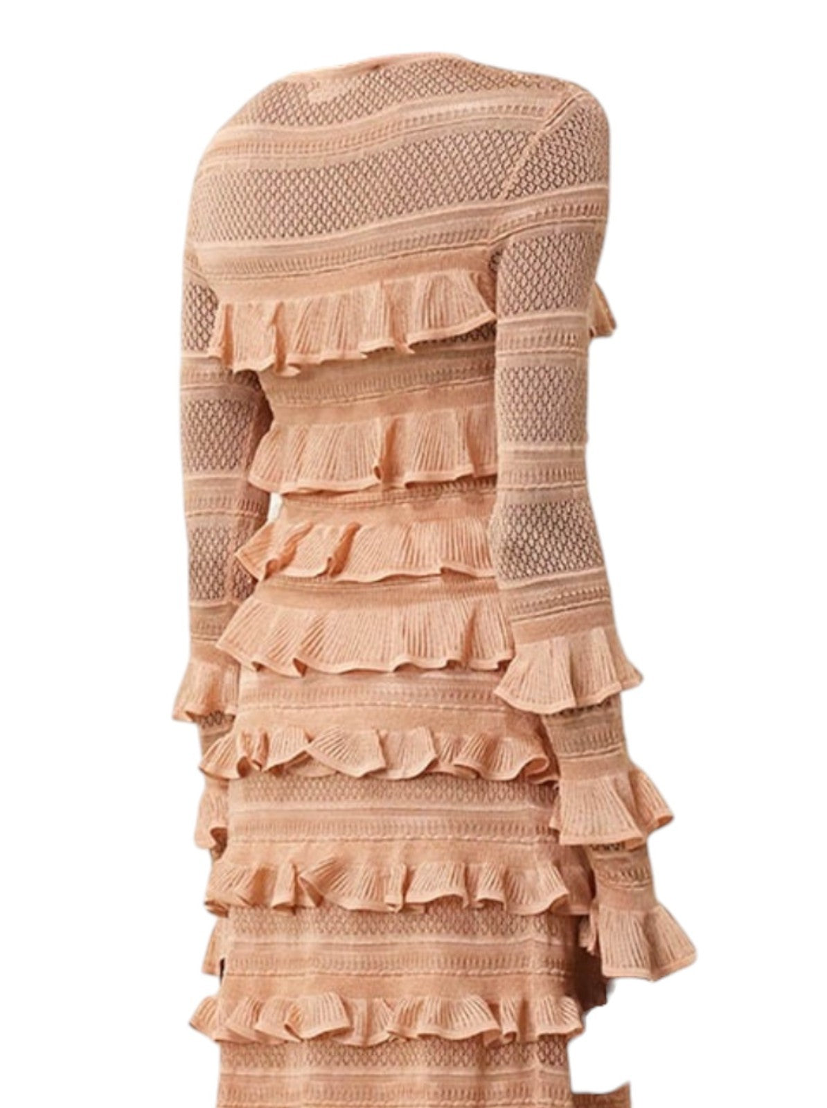 Zimmermann Illustration Frilled Top | Champaigne, Beige, Long Sleeves, Sheer