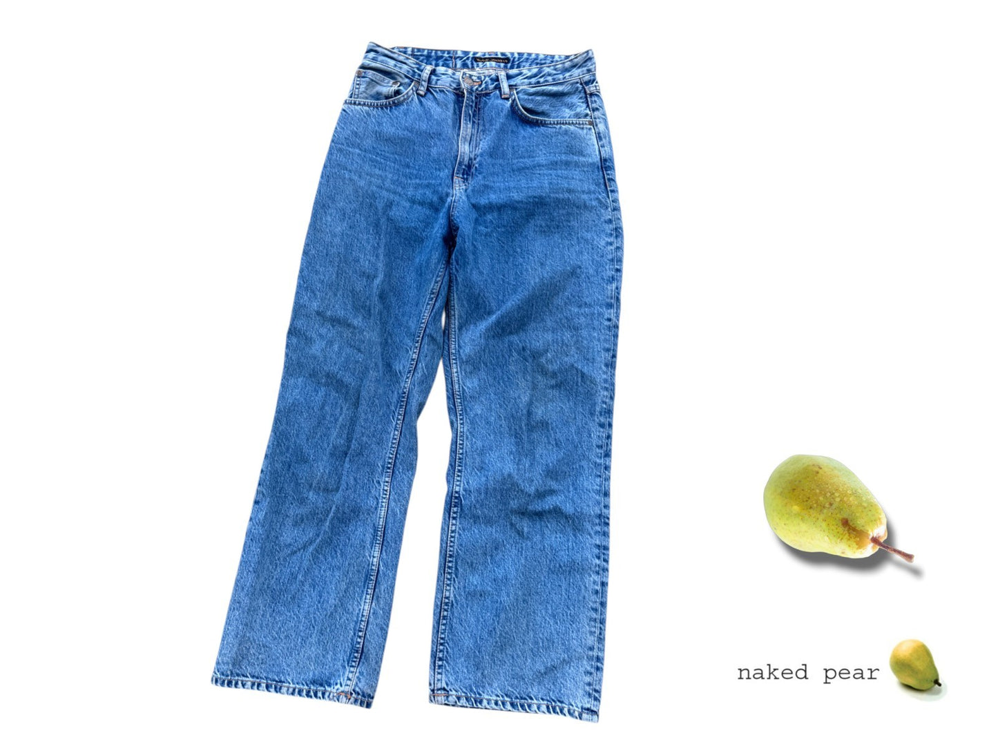 Nudie Clean Eileen Jeans | Sz 28/28, High Waisted, Wide Leg, Organic Denim