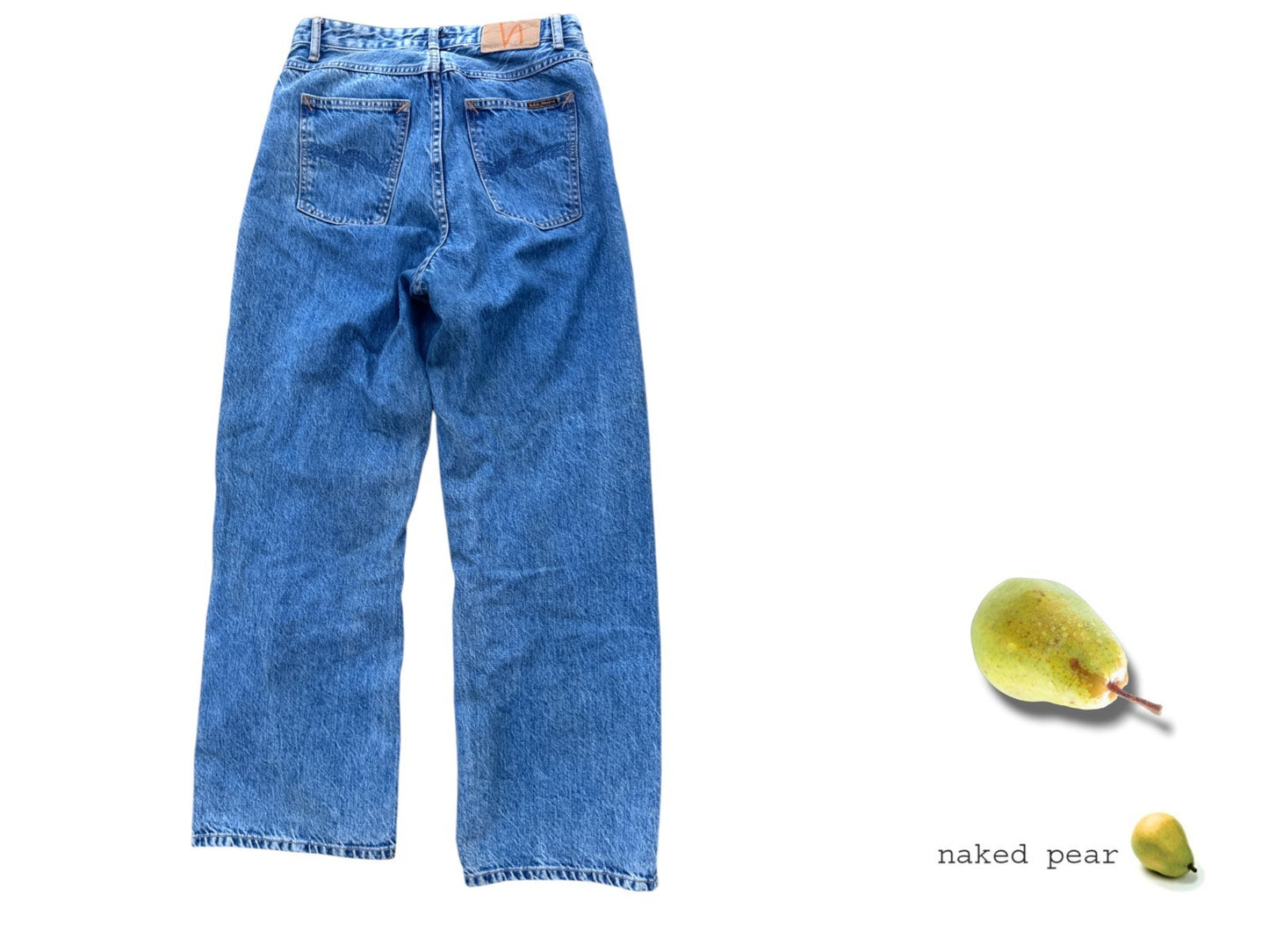 Nudie Clean Eileen Jeans | Sz 28/28, High Waisted, Wide Leg, Organic Denim