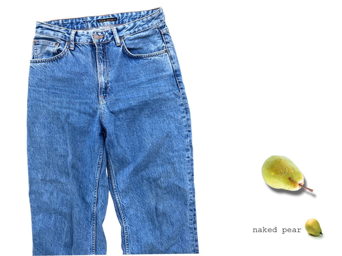 Nudie Clean Eileen Jeans | Sz 28/28, High Waisted, Wide Leg, Organic Denim