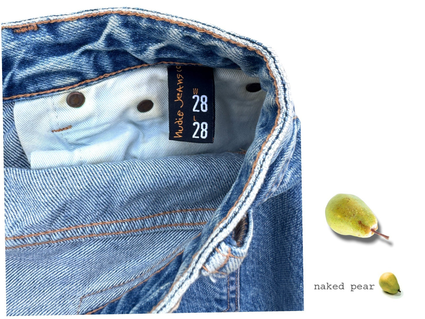 Nudie Clean Eileen Jeans | Sz 28/28, High Waisted, Wide Leg, Organic Denim