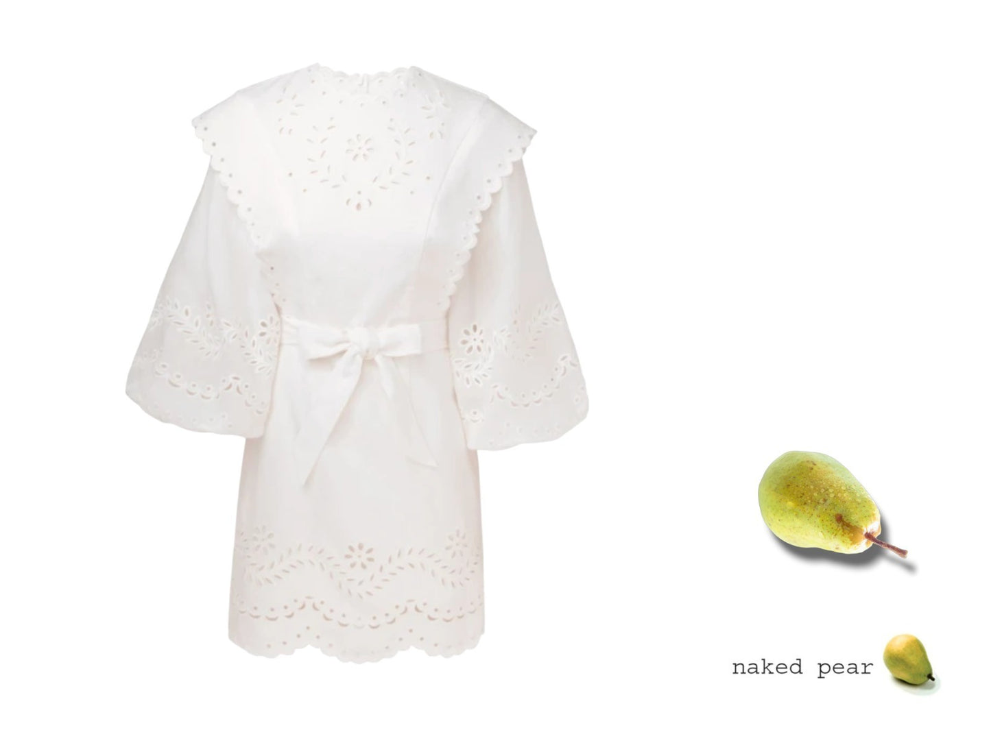 Junie Embroidered Mini Dress | White,, Linen, Belted, Collar, Embroidery, Dolman