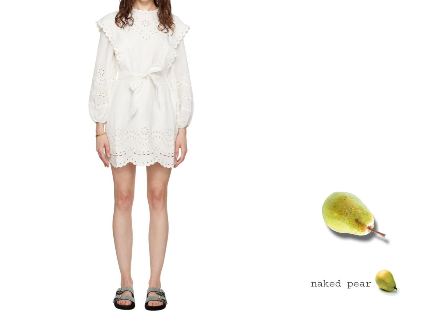 Junie Embroidered Mini Dress | White,, Linen, Belted, Collar, Embroidery, Dolman