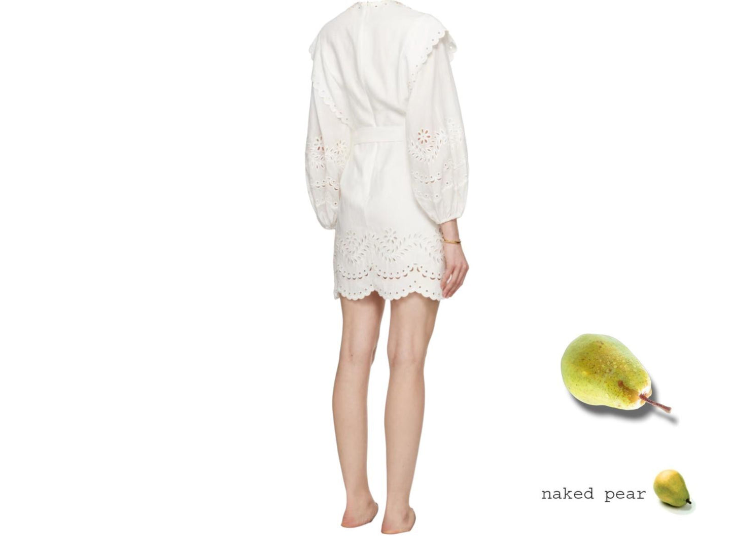 Junie Embroidered Mini Dress | White,, Linen, Belted, Collar, Embroidery, Dolman