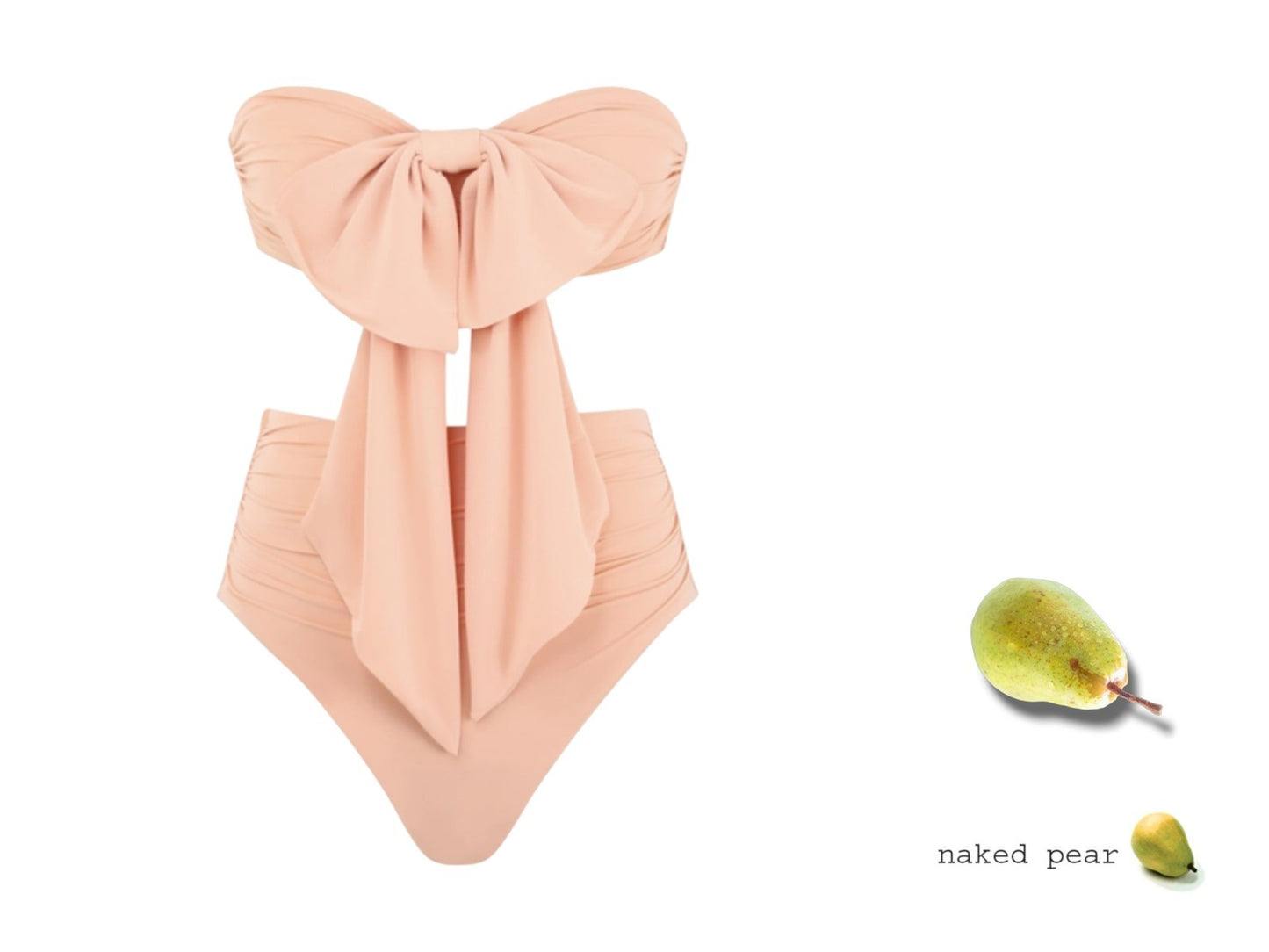 Zimmermann Acacia Drape Bow Bikini | Nude/Light Pink, High Rise, Padded, Straps