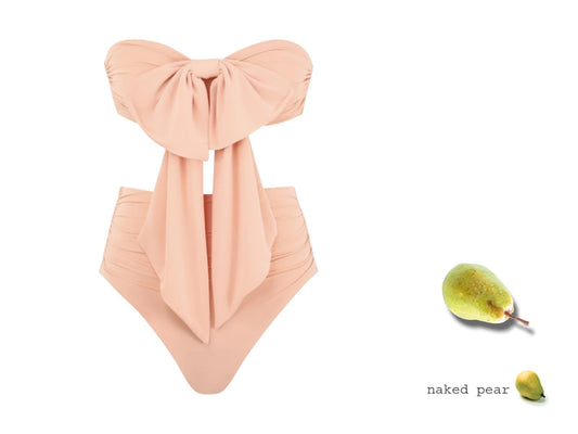Zimmermann Acacia Drape Bow Bikini | Nude/Light Pink, High Rise, Padded, Straps