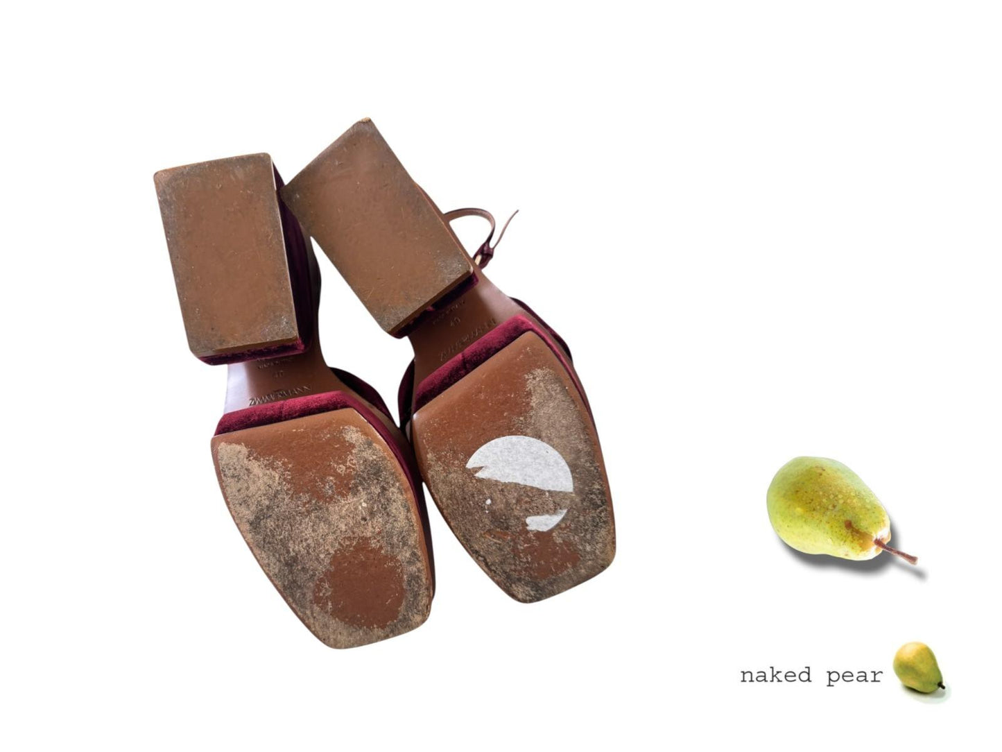 Zimmermann Velvet Platform Sandals | Sz 40, Burgundy, Worn Once, Ankle Strap
