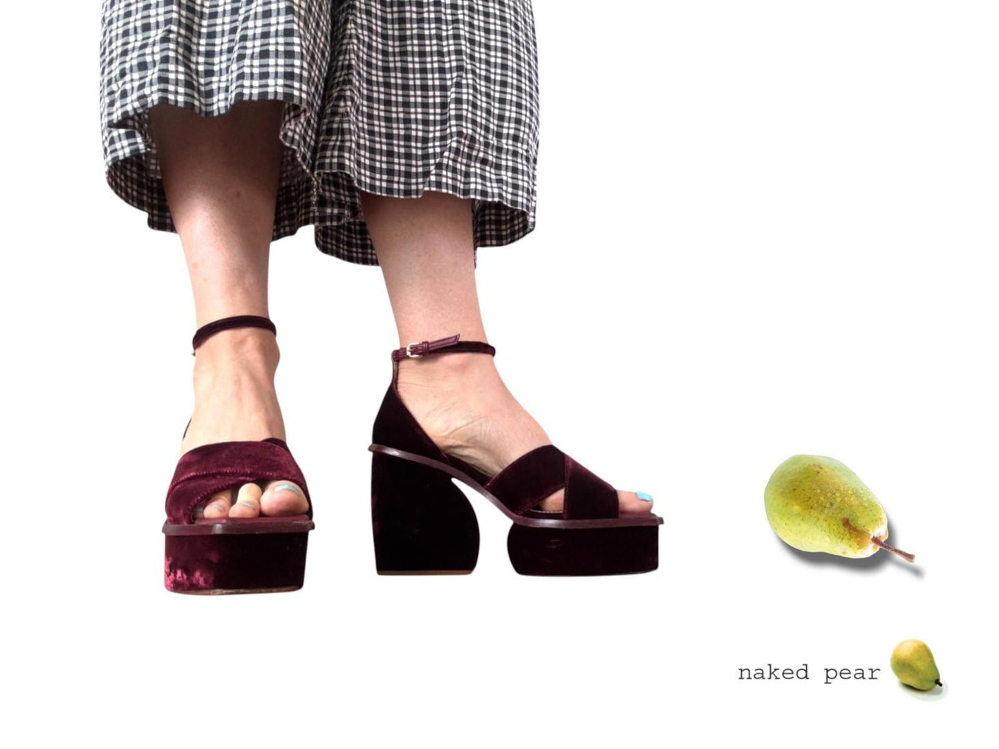 Zimmermann Velvet Platform Sandals | Sz 40, Burgundy, Worn Once, Ankle Strap
