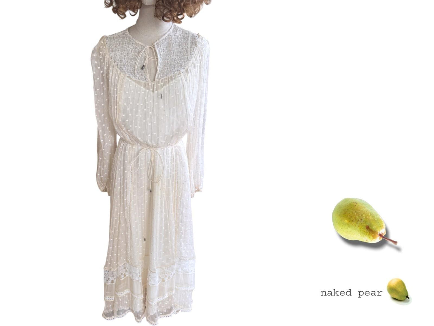 Zimmermann Swiss Lace Midi Dress | Off White/Cream, Embroidered, Sheer w Slip