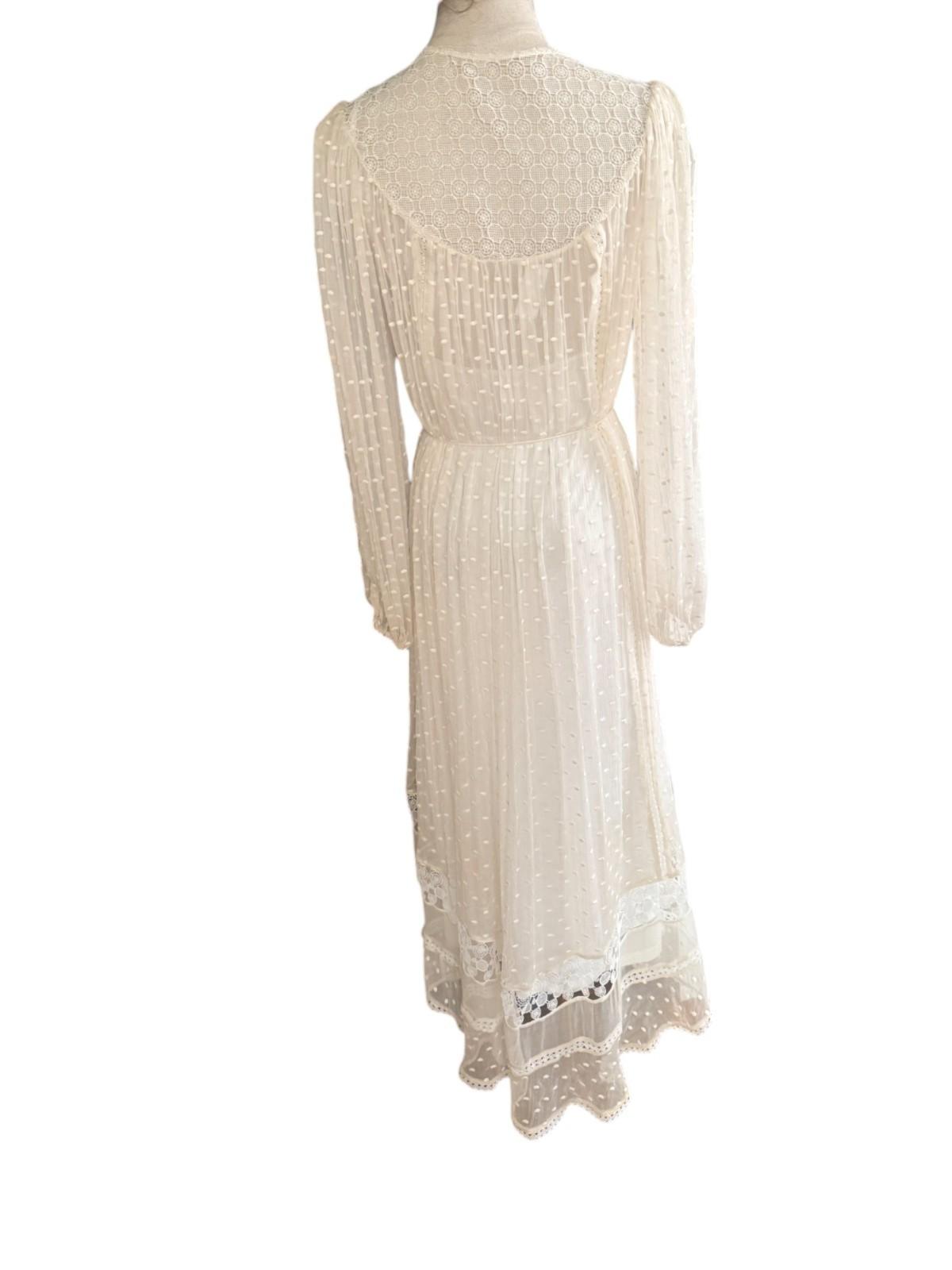 Zimmermann Swiss Lace Midi Dress | Off White/Cream, Embroidered, Sheer w Slip