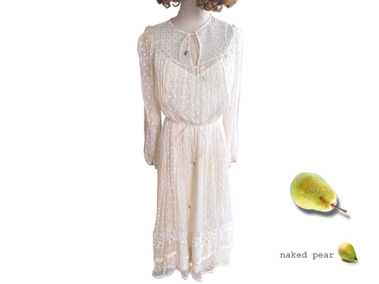 Zimmermann Swiss Lace Midi Dress | Off White/Cream, Embroidered, Sheer w Slip