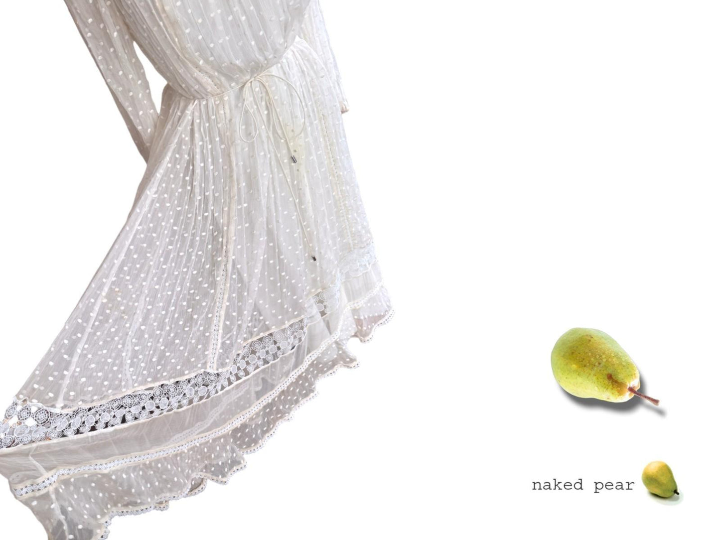 Zimmermann Swiss Lace Midi Dress | Off White/Cream, Embroidered, Sheer w Slip