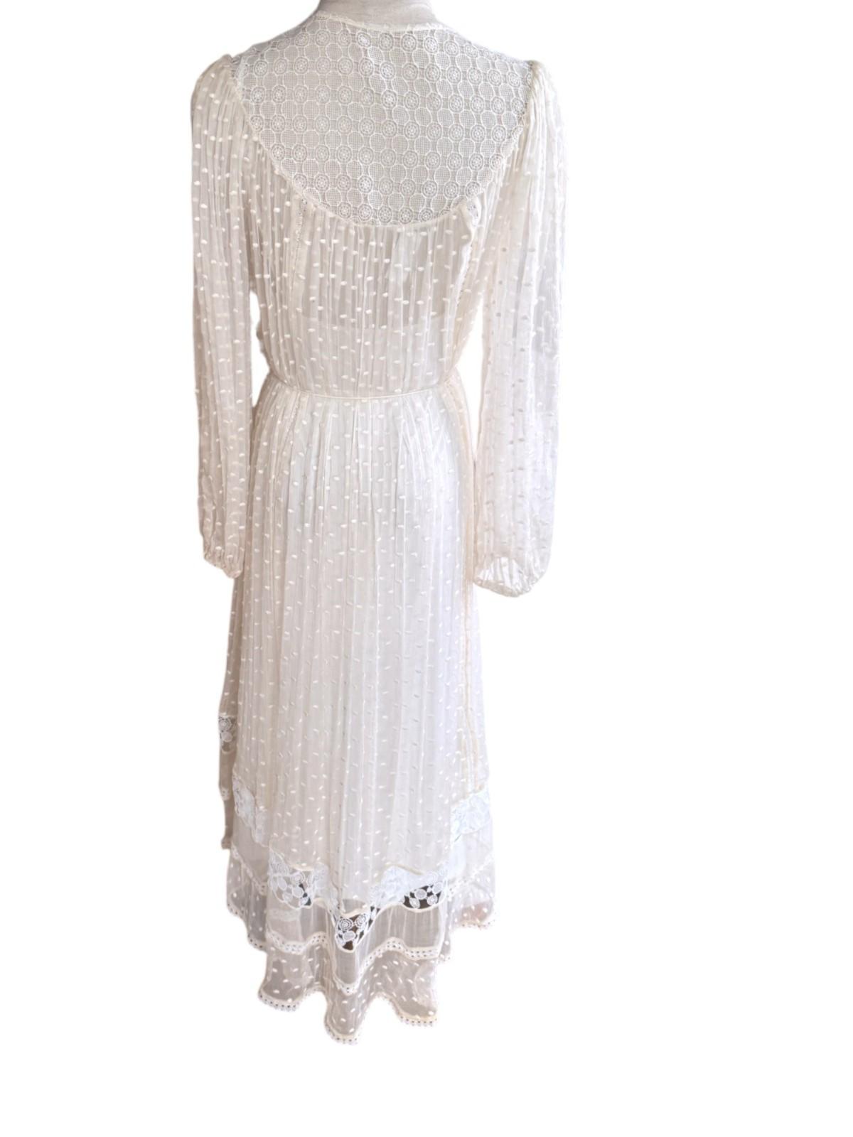 Zimmermann Swiss Lace Midi Dress | Off White/Cream, Embroidered, Sheer w Slip