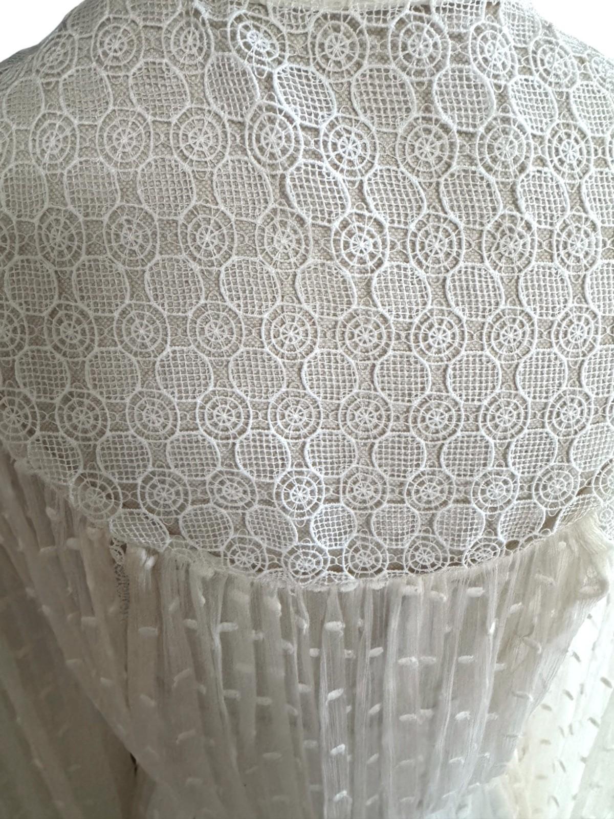 Zimmermann Swiss Lace Midi Dress | Off White/Cream, Embroidered, Sheer w Slip