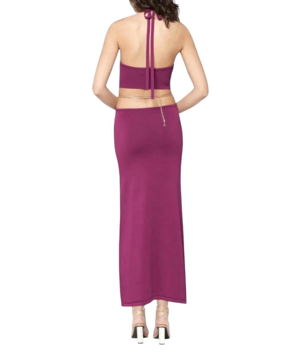 Manning Cartell Limitless Dress |Sz M, Magenta/Pink, Halter, Cutout, Waist Chain