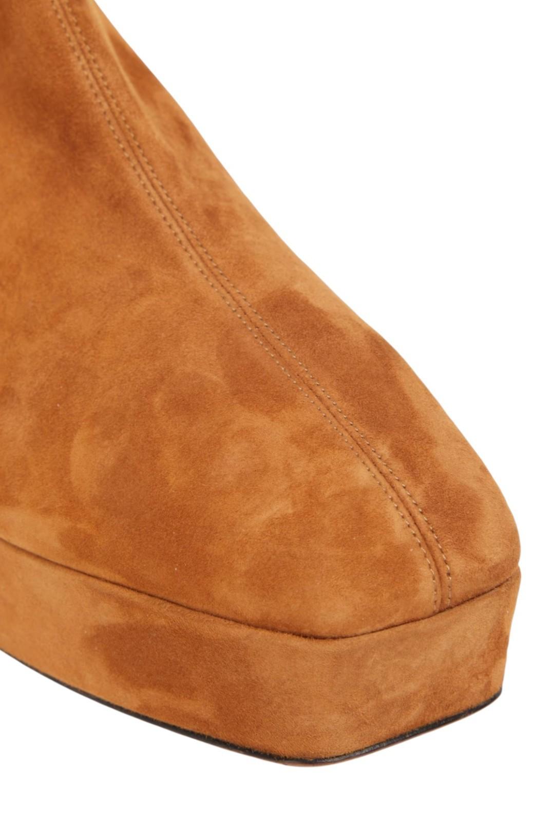 Zimmermann Stretch Suede Platform Boots | Knee High, Tan/Brown, Zipper