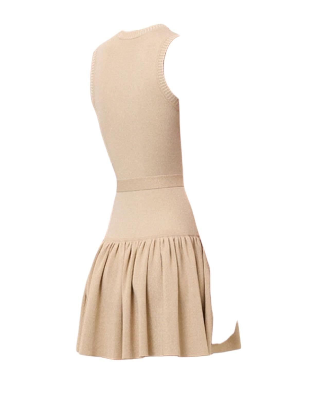 Zimmermann Acacia Metallic Mini Dress | Cream Gold, Waist Belt, Lurex, Fit+Flare