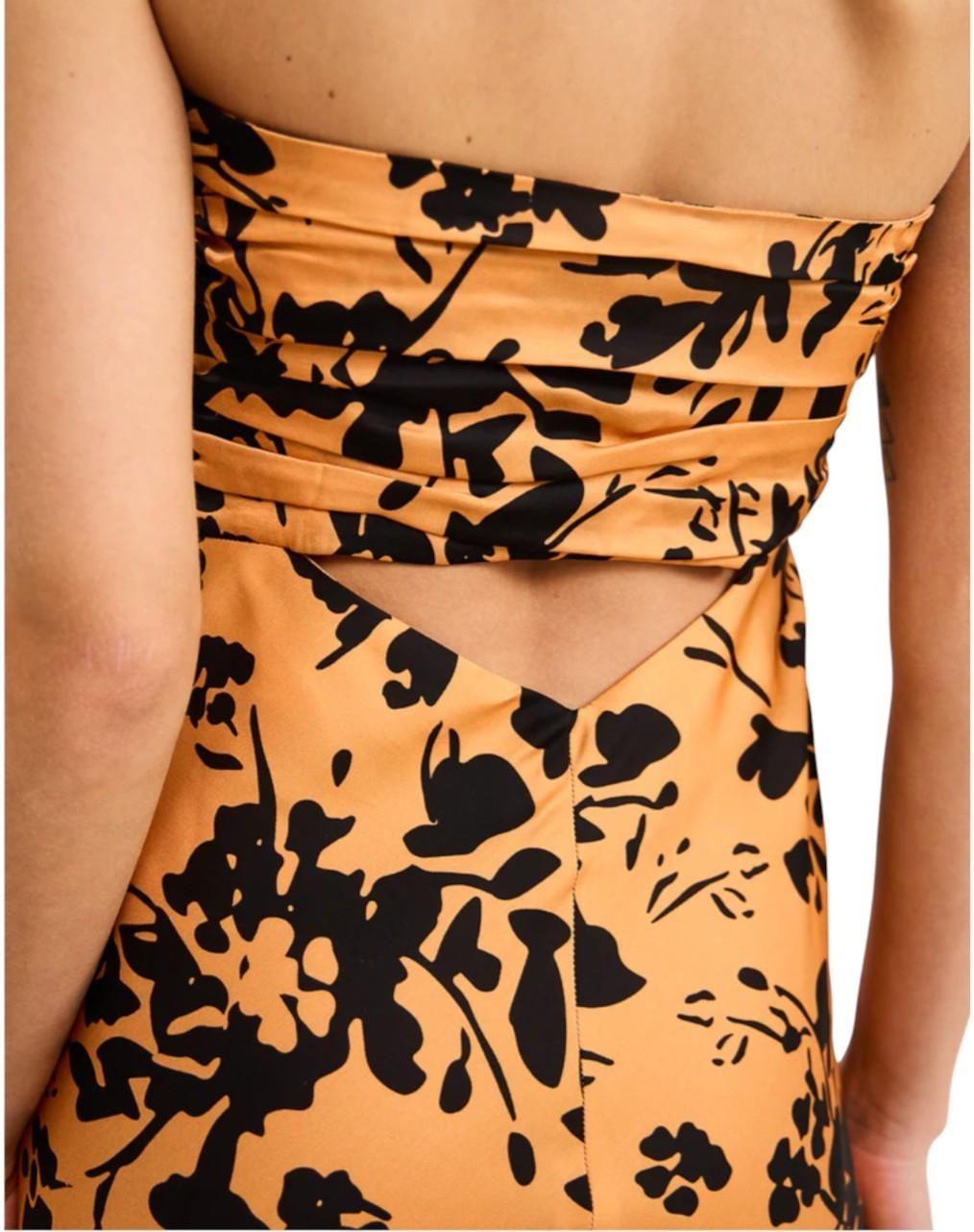 Shona Joy Solare Strapless Cut Out Ruched Midi Dress | Sz AU 10, Feels like 8 AU