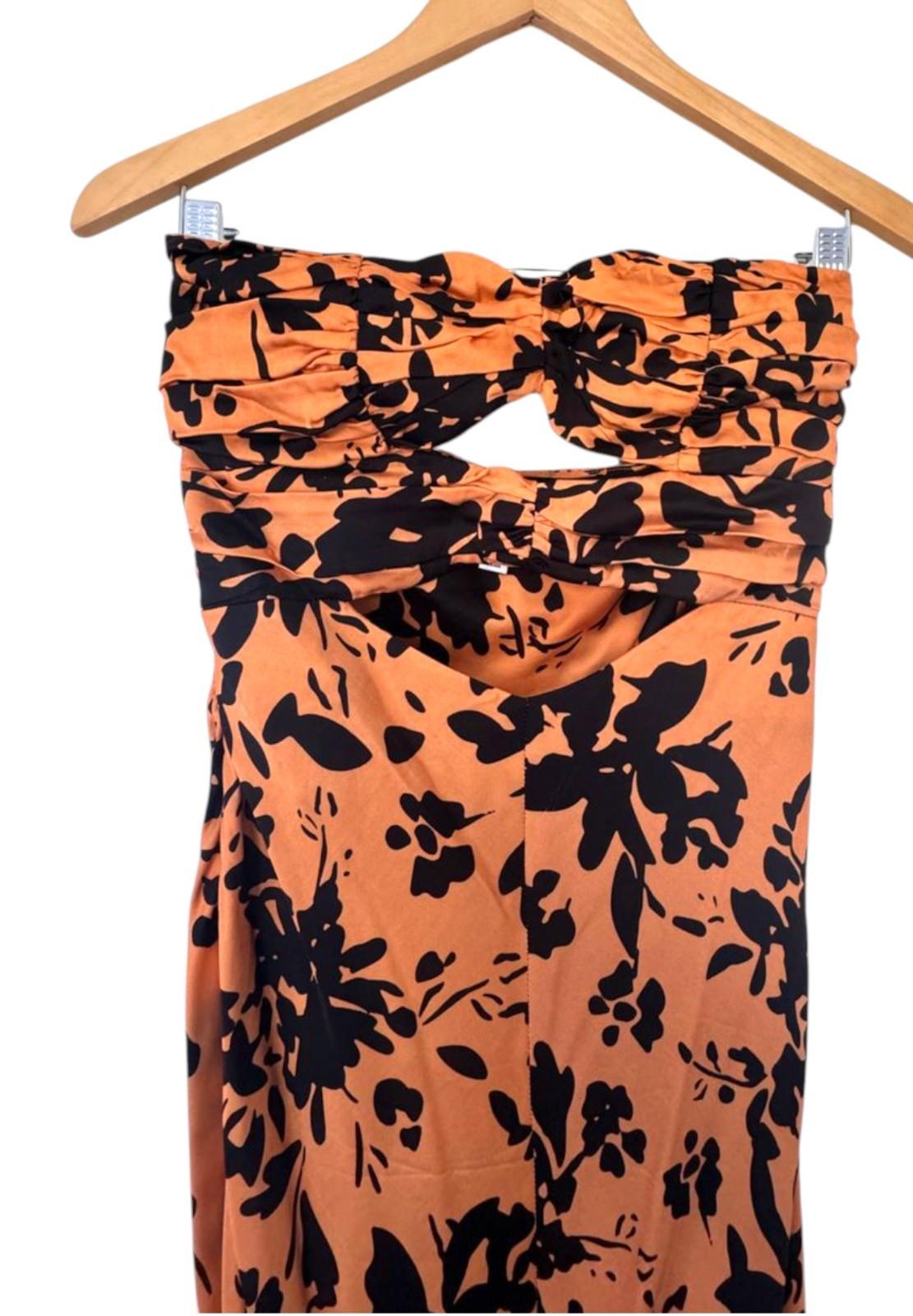 Shona Joy Solare Strapless Cut Out Ruched Midi Dress | Sz AU 10, Feels like 8 AU