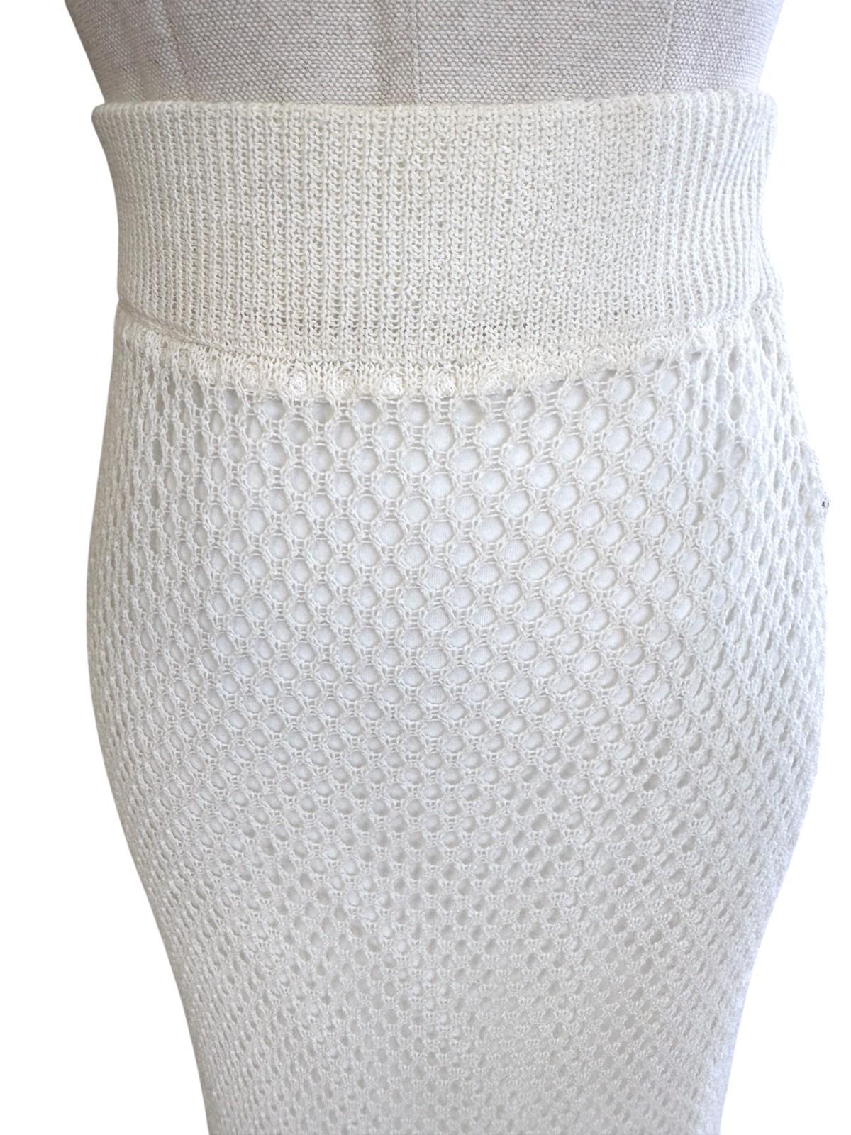 C&M Camilla & Marc Aint No Sunshine Crochet Skirt | Cream/White, Sz 10, Tassles