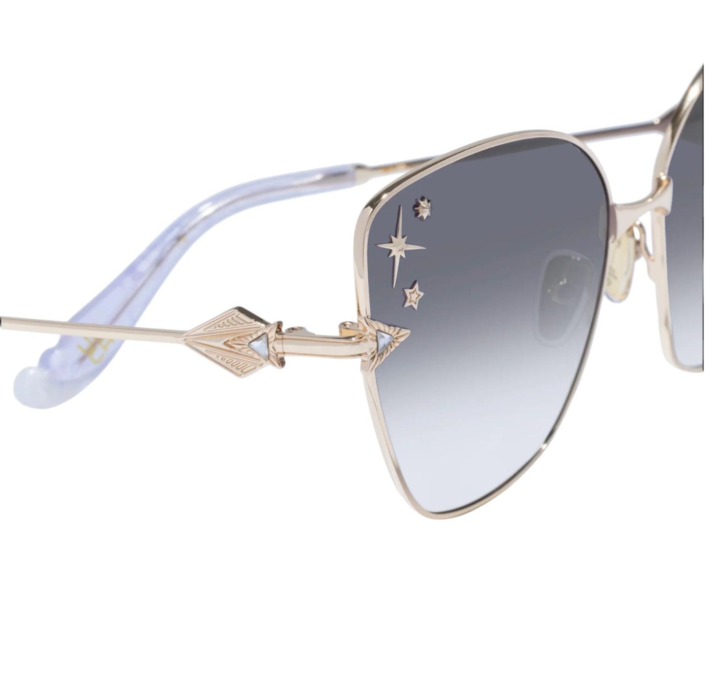 Camilla Desert Reign Sunglasses | Gold/Lilac Marble, Grey Gradient Lens, Metal