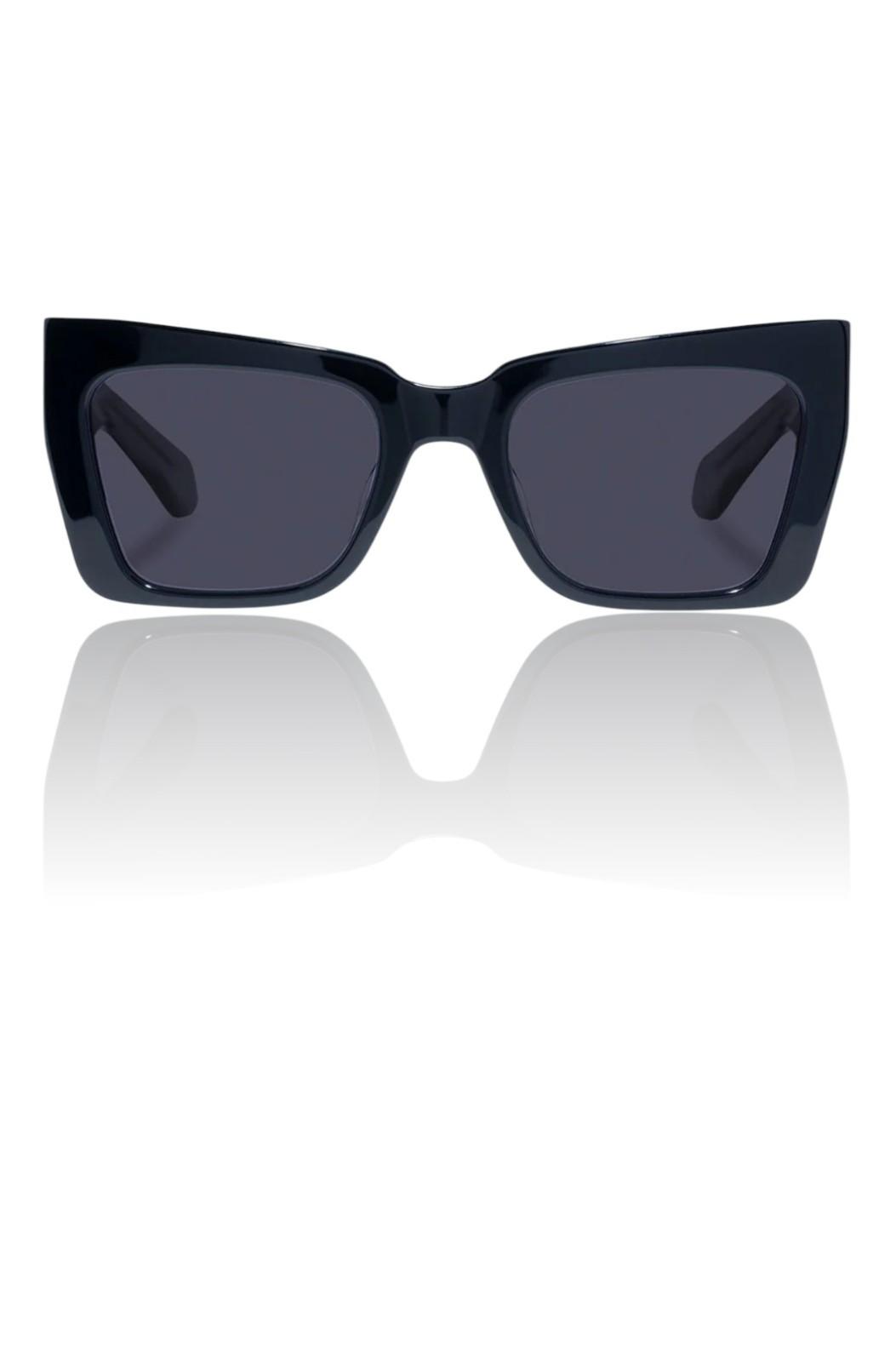 Karen Walker Immortalised Sunglasses |Black / Blue Arms,Acetate, Square Cats Eye