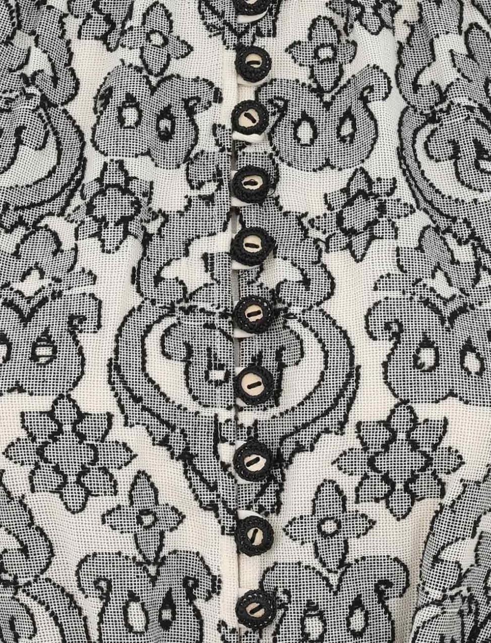 Zimmermann Wylie Lantern Mini Dress | Black/White Paisley, Belt, Puff Sleeve