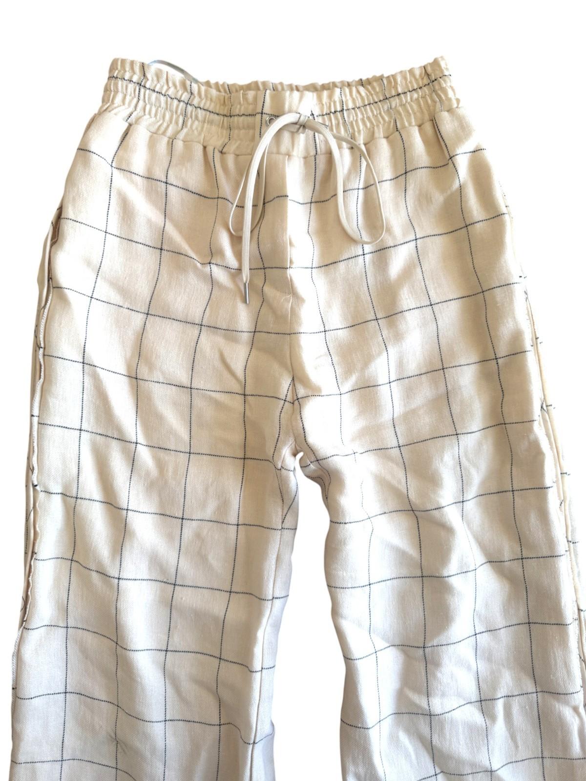 Zimmermann Checkered Pant | Cream/Black Check, Sz 2, Linen, High Waisted