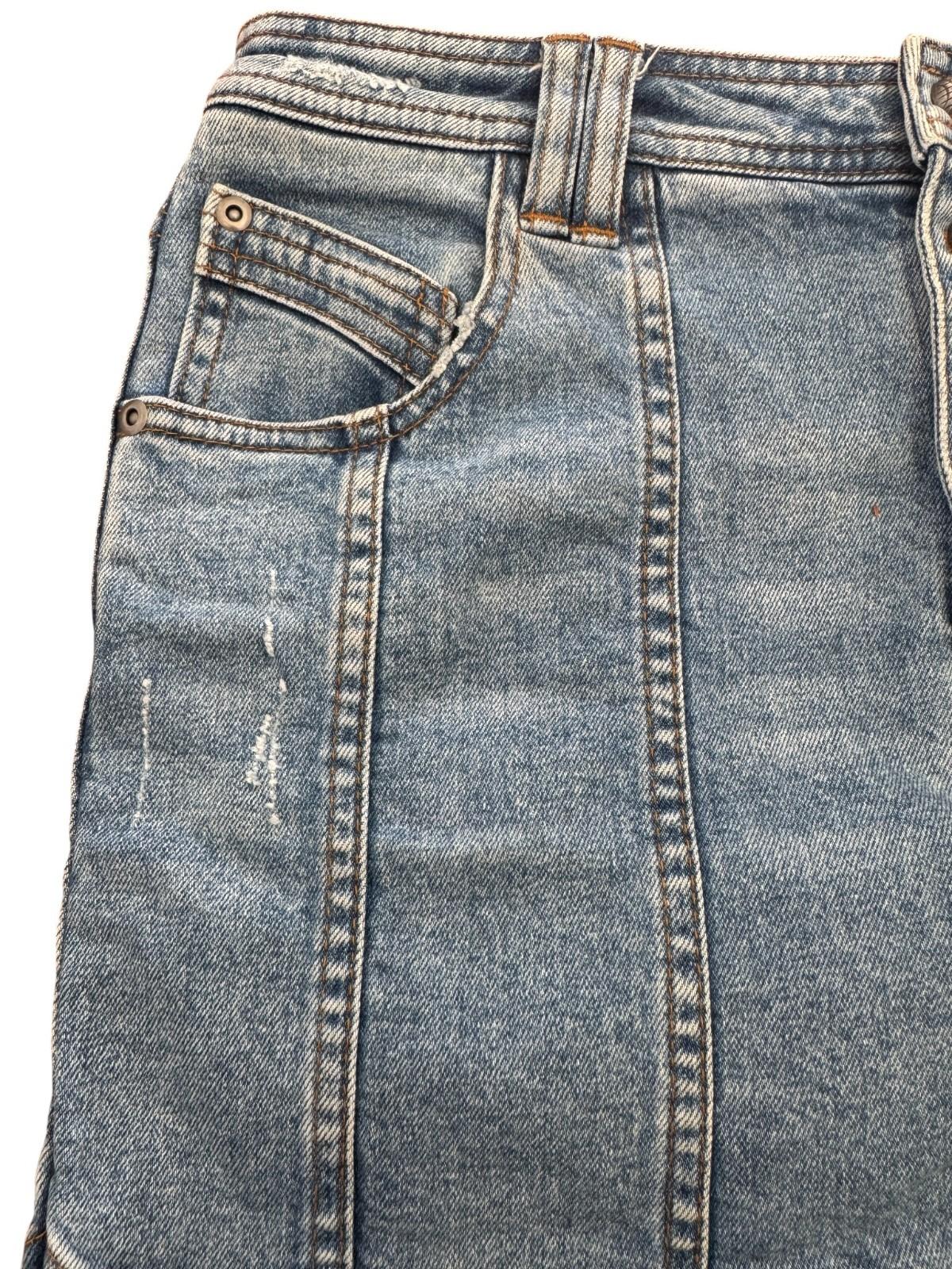 Aje. Crawford Denim Mini Skirt | Sz 12, Distressed, Stretch, As New, High Waist