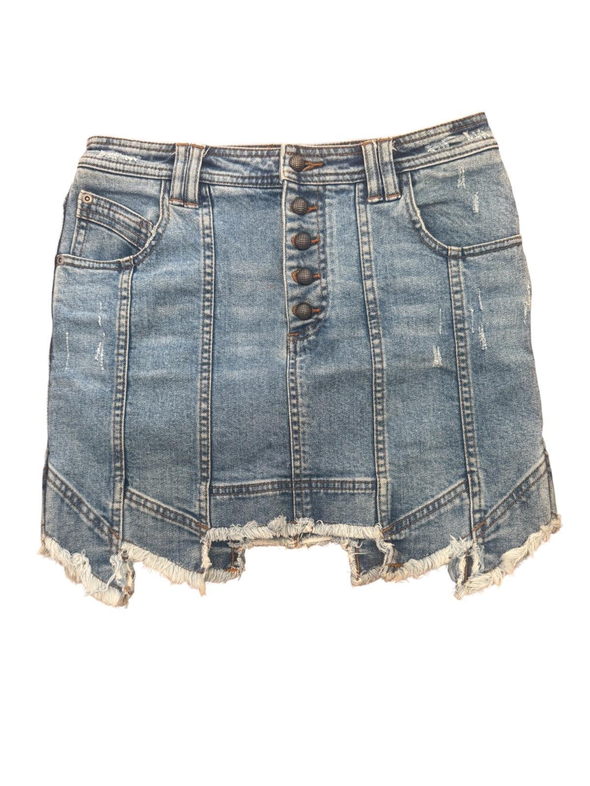 Aje. Crawford Denim Mini Skirt | Sz 12, Distressed, Stretch, As New, High Waist