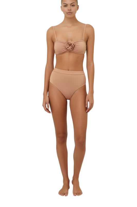 Zimmermann Everly Metallic Bikini Top | Bandeau, Flower, Strapless/With Straps