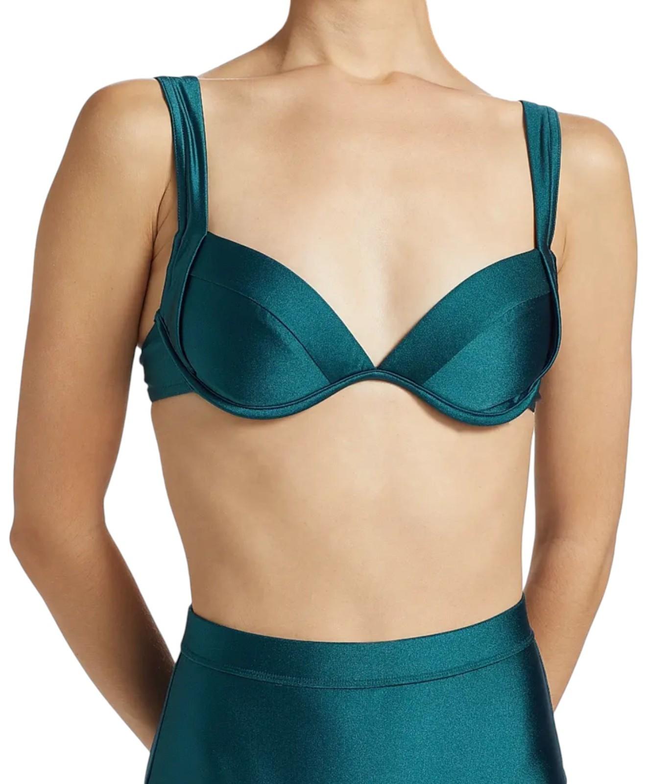 Zimmermann Acacia Underwire Bikini |Teal/Green/Blue, High Rise, Adjustable Strap